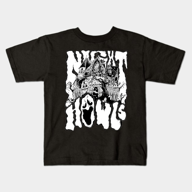 Night Howls: Haunted House Kids T-Shirt by Night Howls